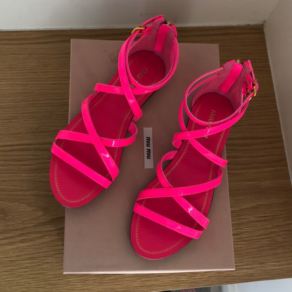 Miu Miu sandals - vernice fluo calzature donna